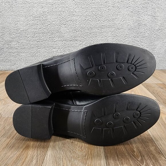 Shoe Dazzle Balmani Women's Size‎ 10 Black Faux Leather Zip Up Riding Boots - Picture 5 of 7